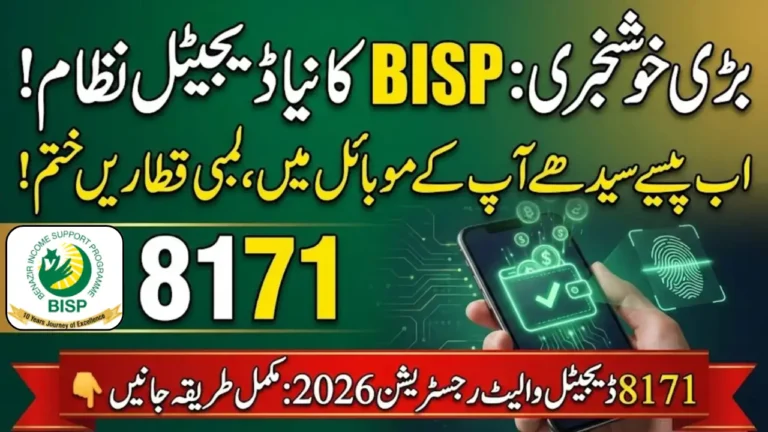 BISP 8171 Digital Wallet App CNIC Login & Cash Withdrawal 2026