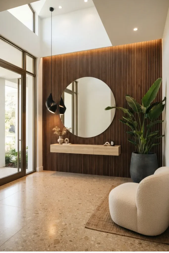 Add Boutique Hotel Style with a Fluted Wood Feature Wall