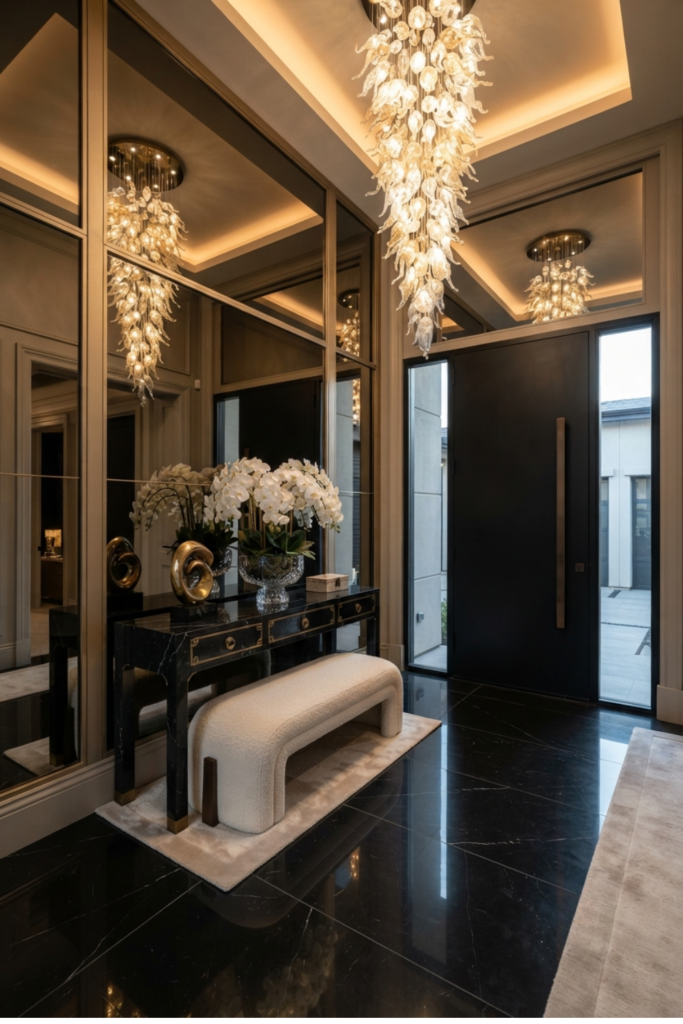 Add Hollywood Glamour with a Mirrored Entryway