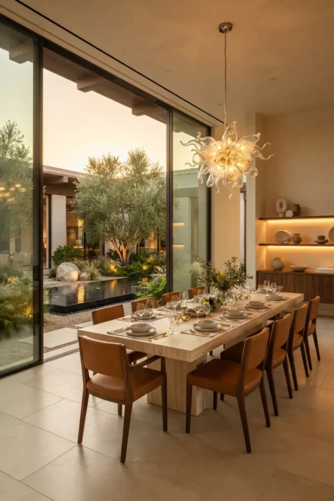 Add Resort-Style Luxury with an Indoor Courtyard Dining Room