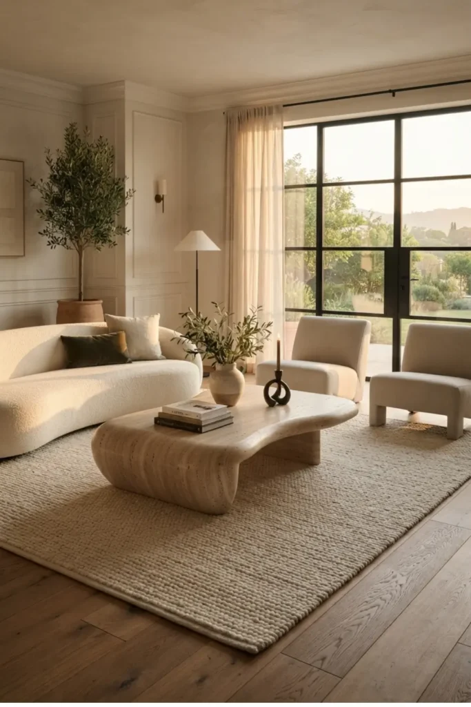 Add Soft Curves with an Organic-Shaped Coffee Table