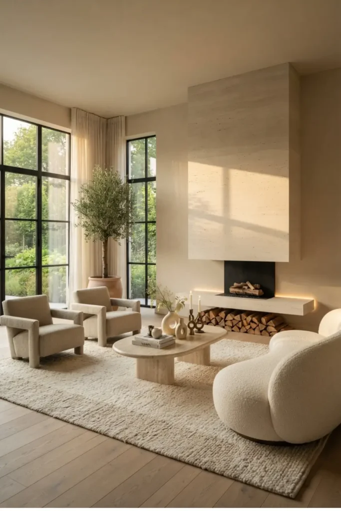 Add a Designer Touch with a Floating Stone Fireplace