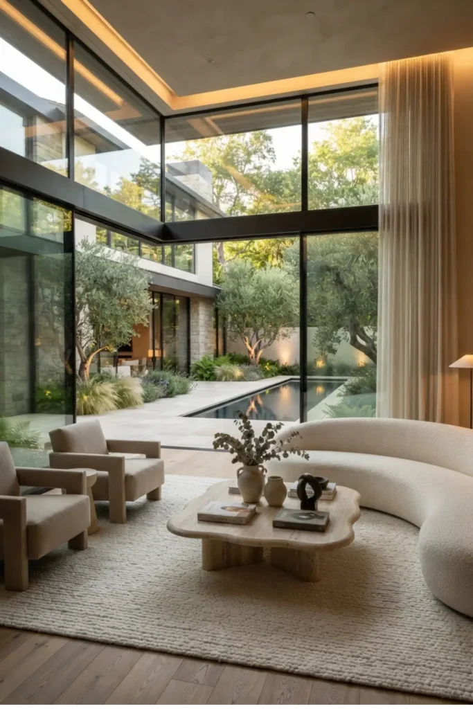 Blur Indoor and Outdoor Living with a Courtyard View