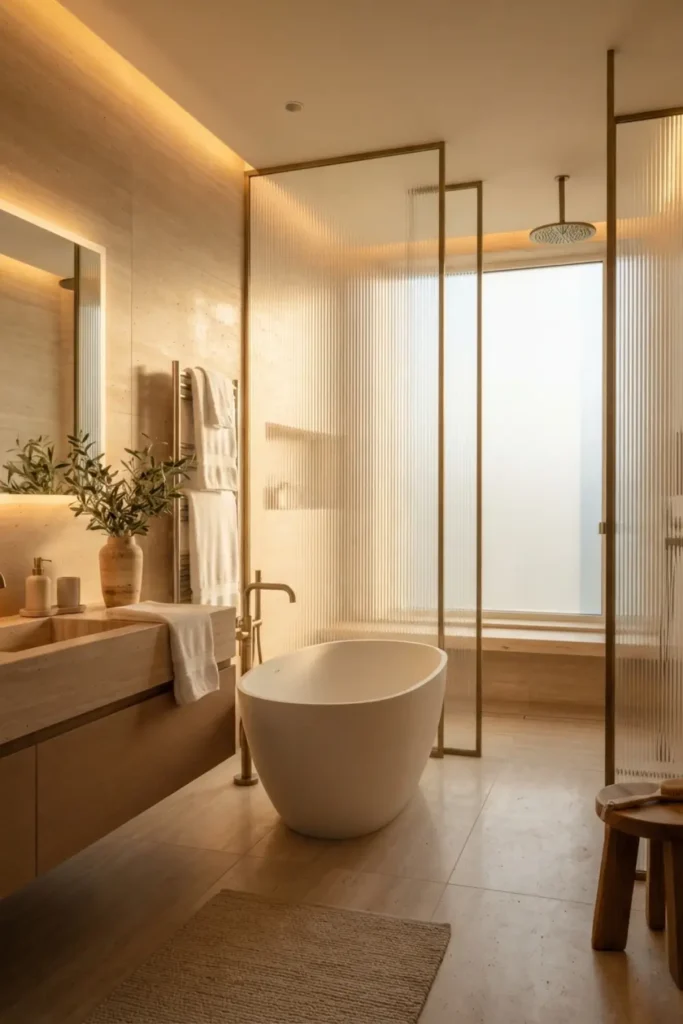 Create a Boutique Hotel Look with Floor-to-Ceiling Fluted Glass