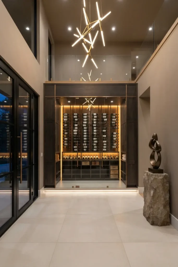 Create a Dramatic Entrance with a Wine Display Wall