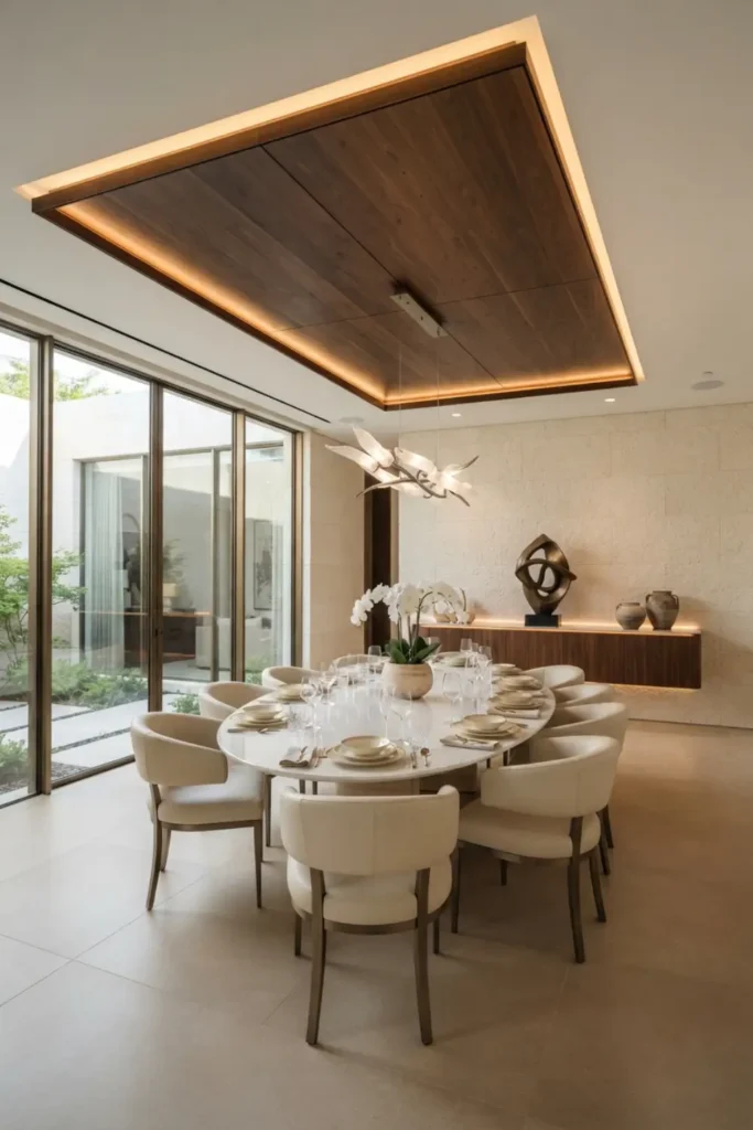 Create a Luxury Dining Room with a Floating Ceiling Design