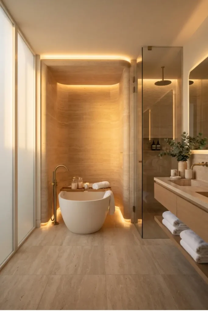 Create a Luxury Spa Atmosphere with a Recessed Bathtub Alcove