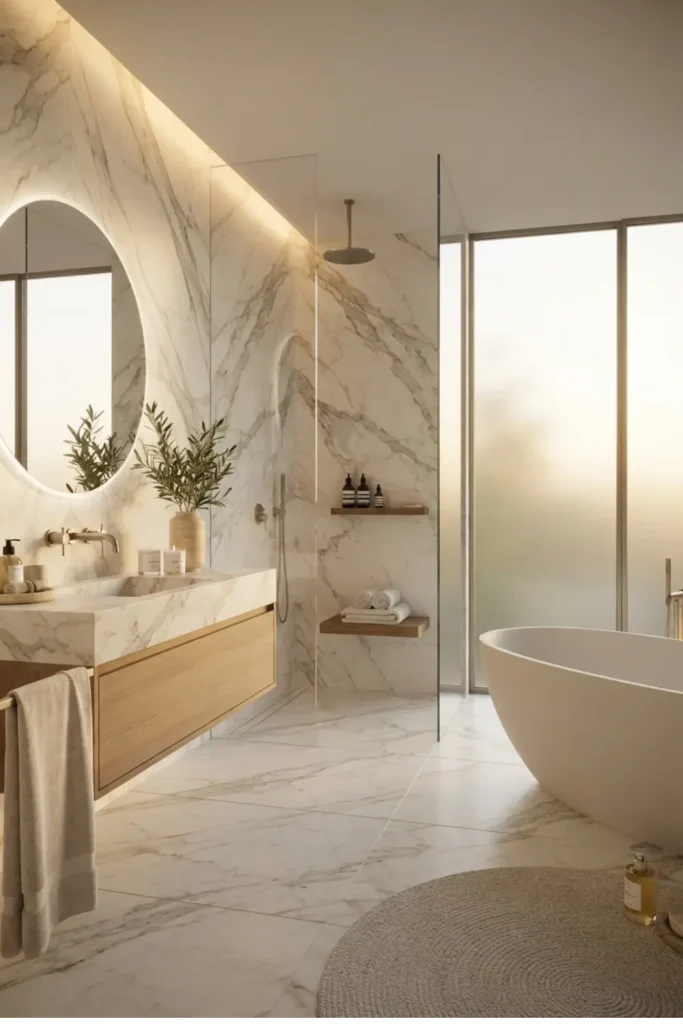 Create a Seamless Look with Floor-to-Ceiling Stone Slabs