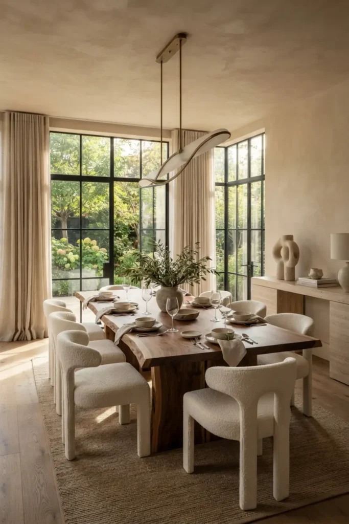 Create a Show-Stopping Dining Room with a Live-Edge Wood Table