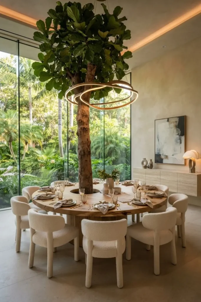 Design a Luxury Dining Room Around a Living Tree