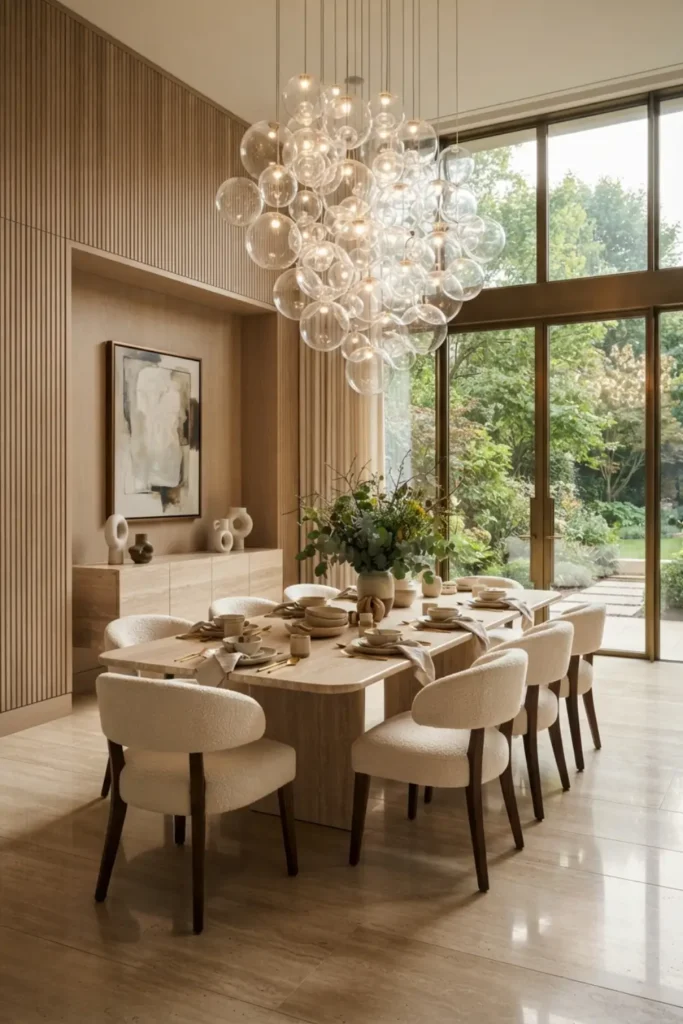 Elevate the Room with a Suspended Glass Bubble Chandelier