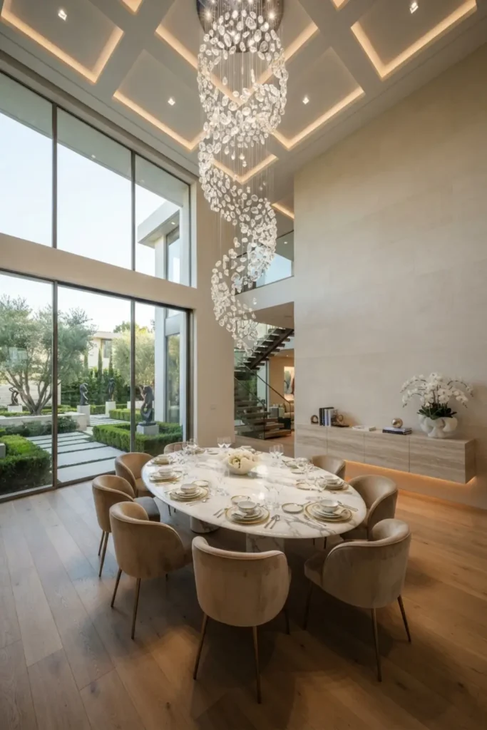 Elevate the Space with a Sculptural Spiral Chandelier