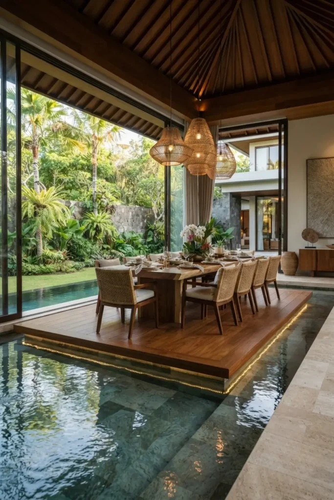 Impress with a Floating Dining Platform Over Water