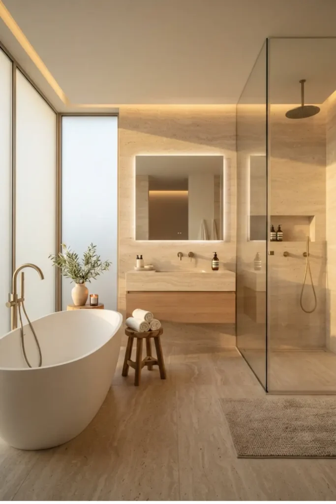 Introduce Organic Luxury with a Travertine Bathroom