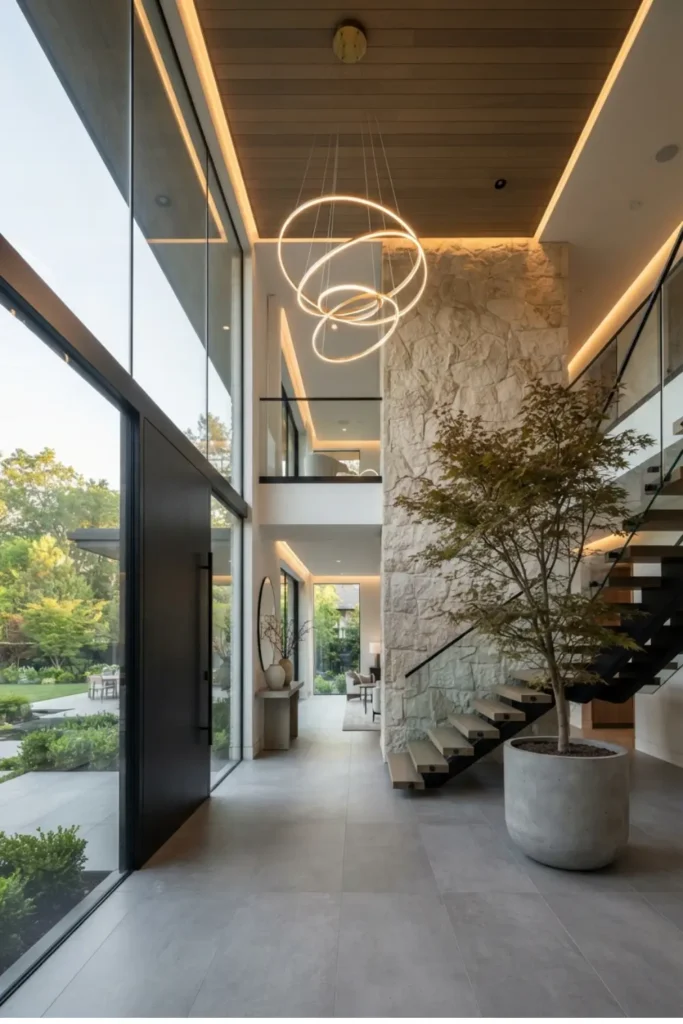 Make a Bold First Impression with a Double-Height Glass Entryway