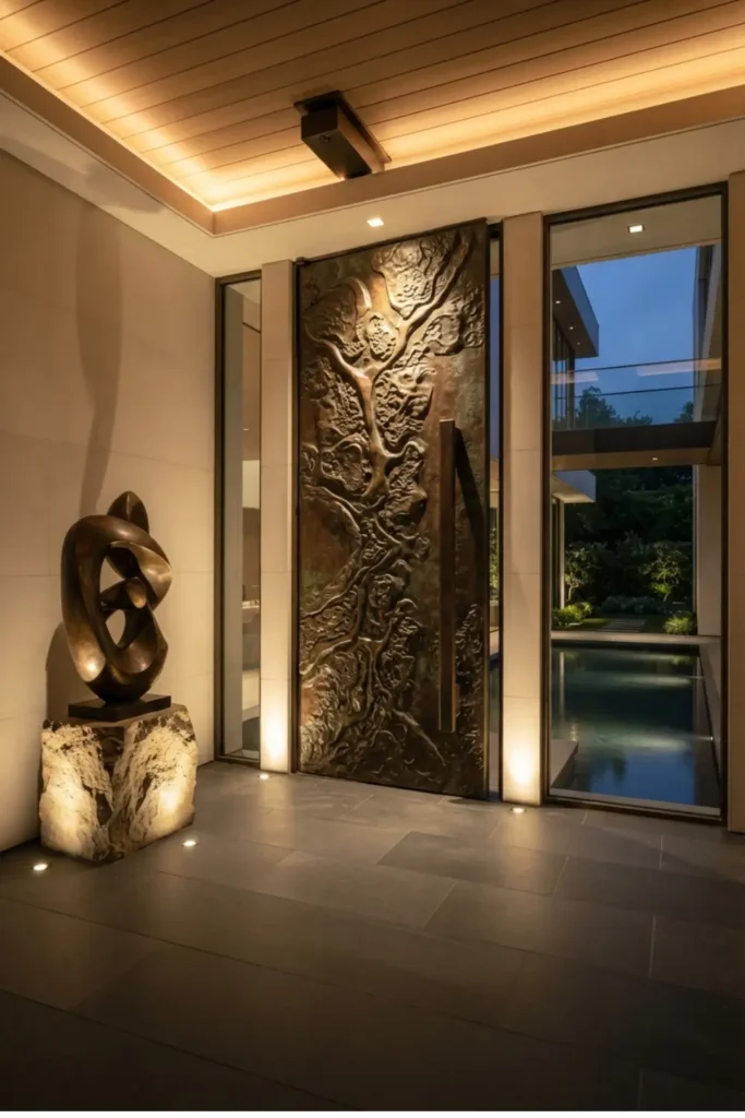 Make a Lasting Impression with a Sculptural Bronze Door