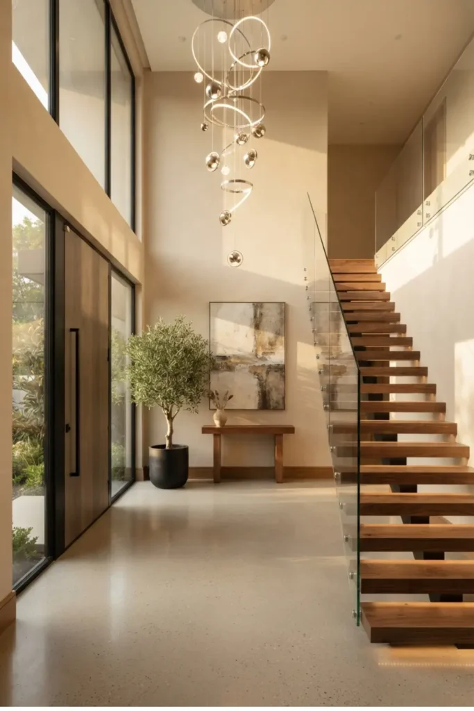 Make a Statement with a Floating Staircase Entryway