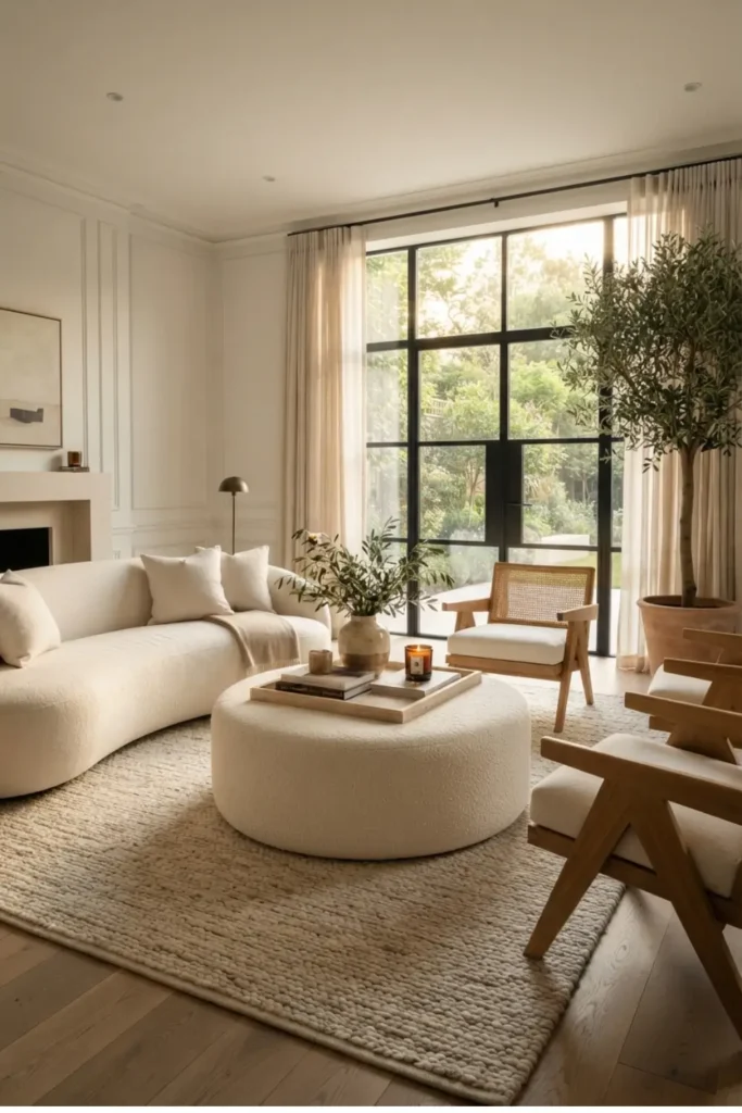 Soften the Space with a Round Ottoman Coffee Table