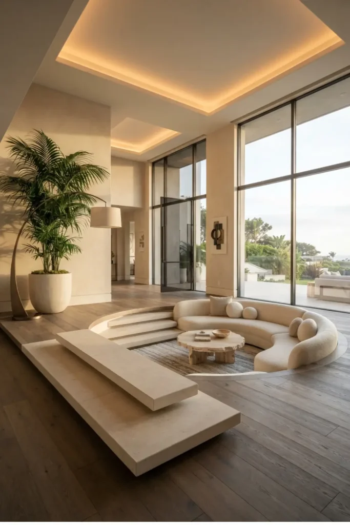 Welcome Guests with a Sunken Conversation Entryway
